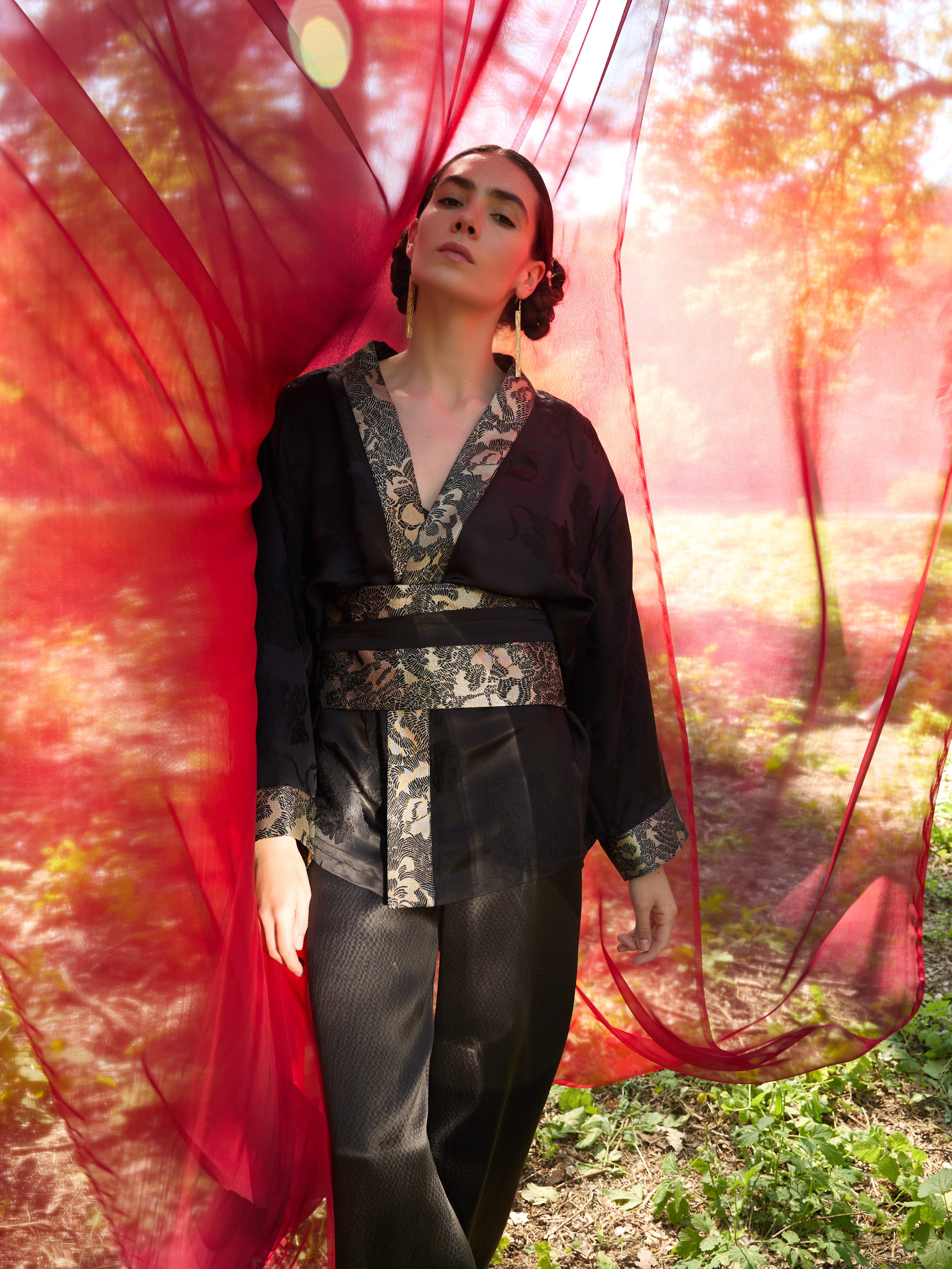 Kimono longuette black