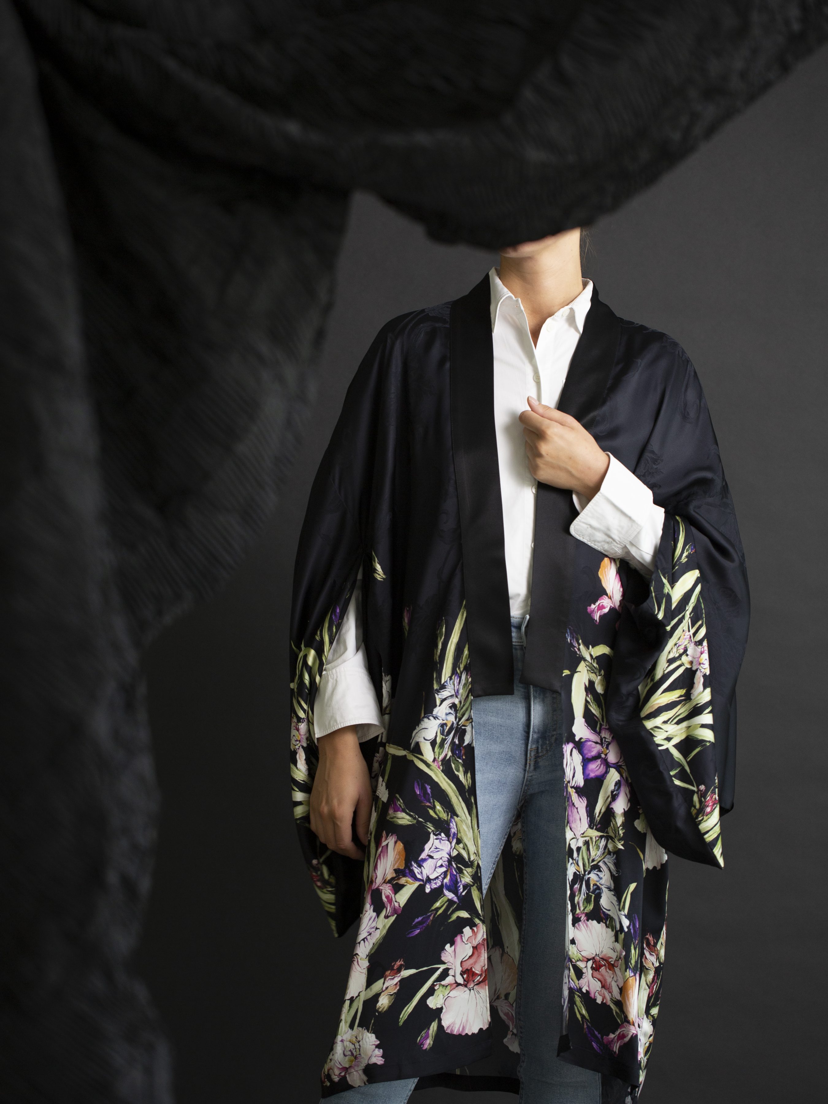 Kimono classico Bouquet Noir